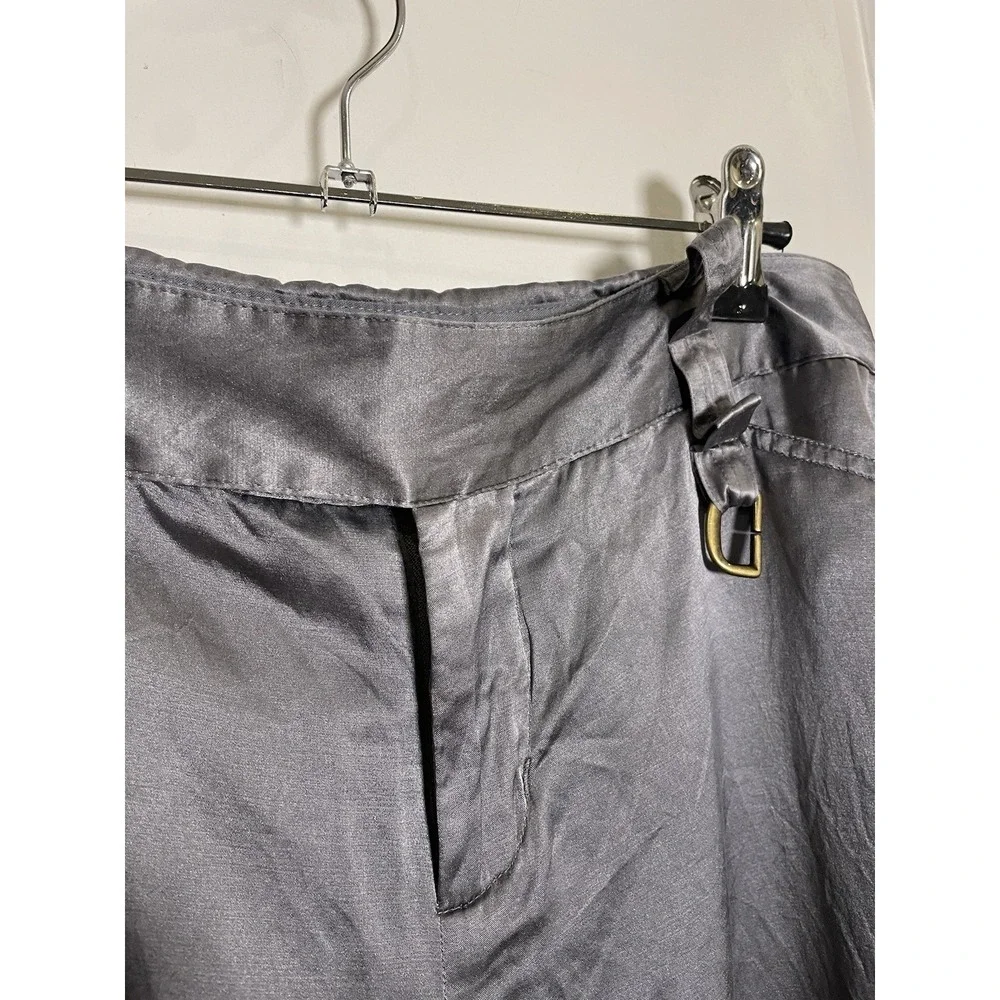 Free People Womens Size 8 Gray Silk Blend Pants Drawstring Hem‎ Boho Y2K Relaxed